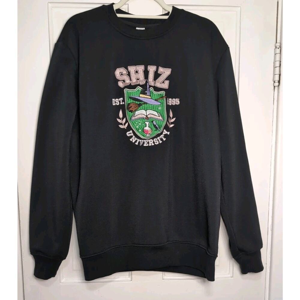 SHIZ University Embroidered Crew neck Sweatshirt Unisex L Wicked Musical(1118)
